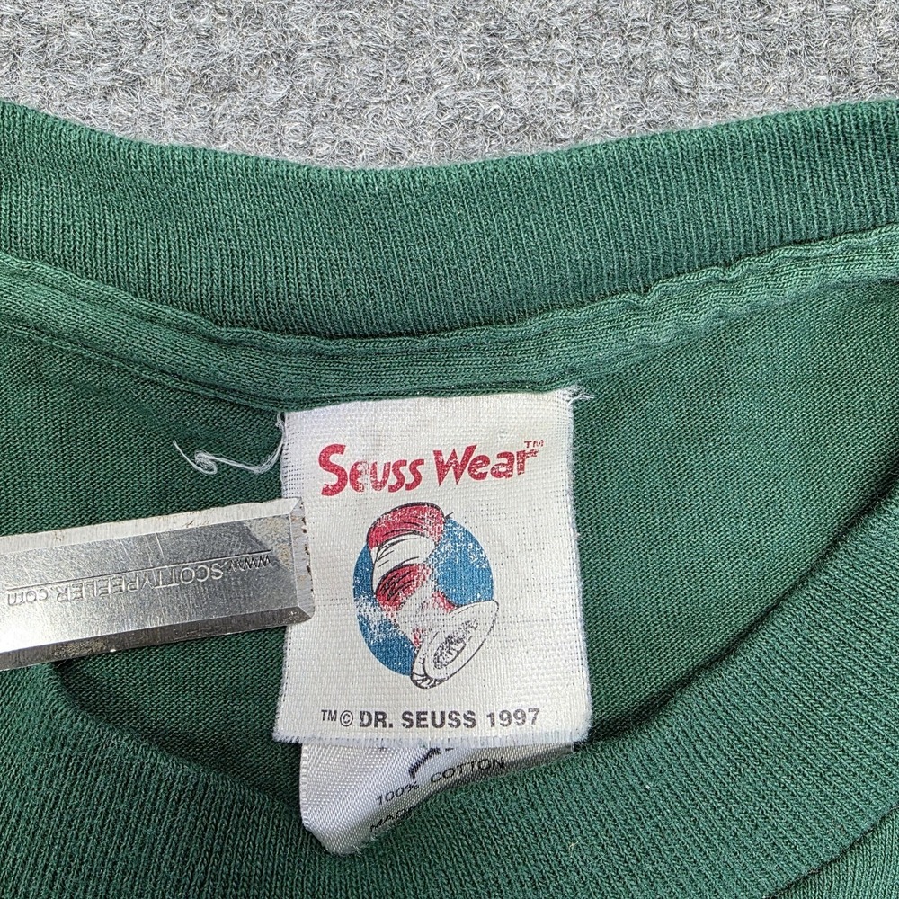 Vintage 90s Dr Seuss T Shirt Wear Mens XL 1997 Green Mount Crumpet Cartoon - Picture 4 of 6